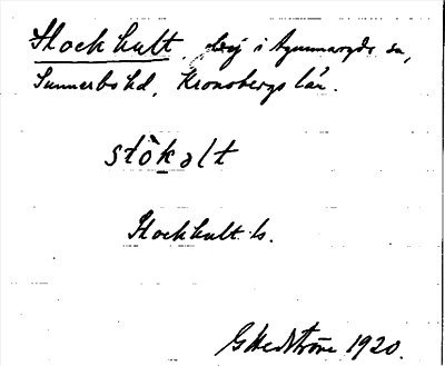 Bild på arkivkortet för arkivposten Stockhult