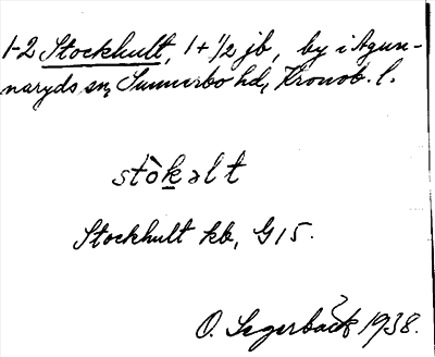 Bild på arkivkortet för arkivposten Stockhult