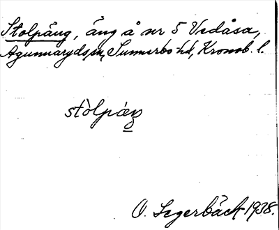 Bild på arkivkortet för arkivposten Stolpäng
