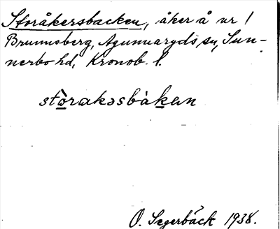 Bild på arkivkortet för arkivposten Storåkersbacken