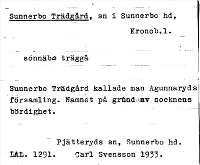 Bild på arkivkortet för arkivposten Sunnerbo Trädgård
