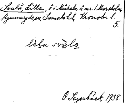 Bild på arkivkortet för arkivposten Svalö, Lilla