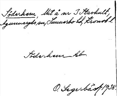 Bild på arkivkortet för arkivposten Söderhem