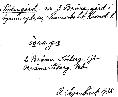 Bild på arkivkortet för arkivposten Södragård