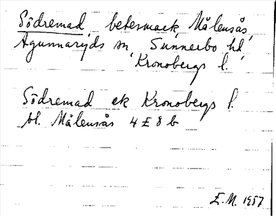 Bild på arkivkortet för arkivposten Södremad