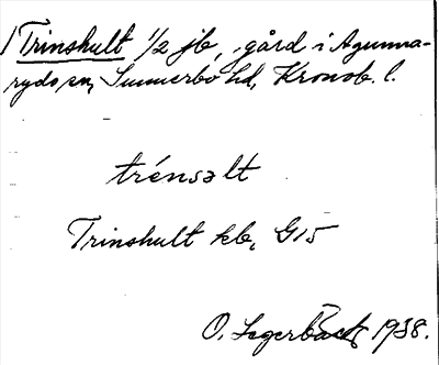 Bild på arkivkortet för arkivposten Trinshult