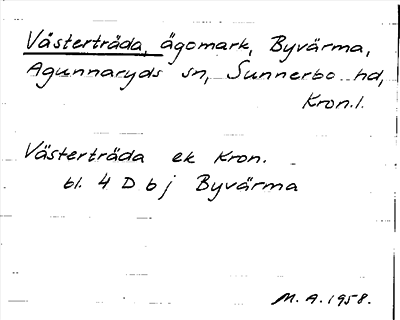 Bild på arkivkortet för arkivposten Västerträda