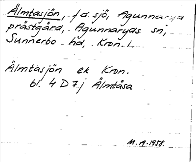 Bild på arkivkortet för arkivposten Älmtasjön