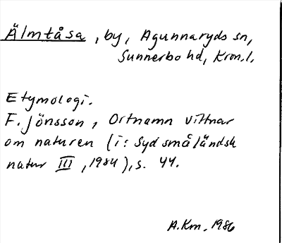 Bild på arkivkortet för arkivposten Älmtåsa
