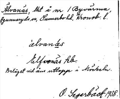 Bild på arkivkortet för arkivposten Älvanäs