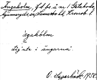 Bild på arkivkortet för arkivposten Ängaholm