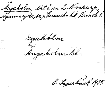 Bild på arkivkortet för arkivposten Ängaholm