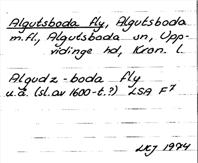 Bild på arkivkortet för arkivposten Algotsboda fly