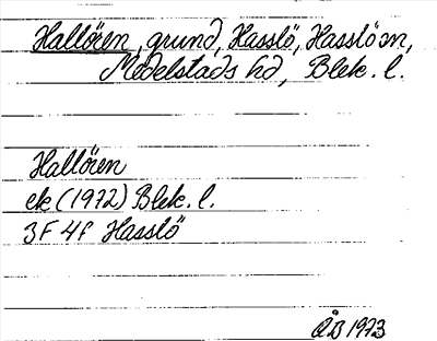 Bild på arkivkortet för arkivposten Hallören