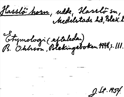 Bild på arkivkortet för arkivposten Hasslö horn