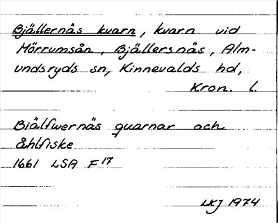 Bild på arkivkortet för arkivposten Bjällernäs kvarn