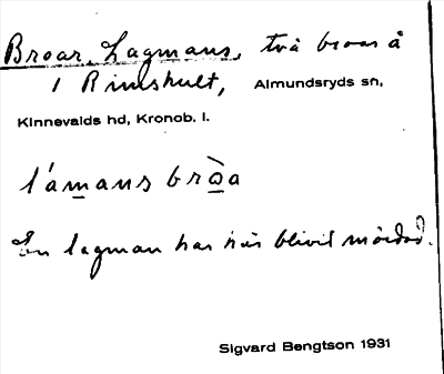 Bild på arkivkortet för arkivposten Broar, Lagmans