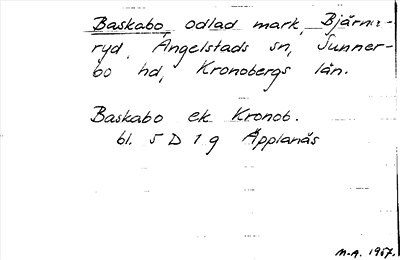Bild på arkivkortet för arkivposten Baskabo