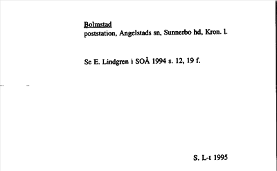 Bild på arkivkortet för arkivposten Bolmstad