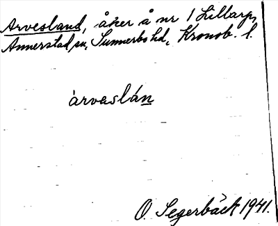 Bild på arkivkortet för arkivposten Arvesland