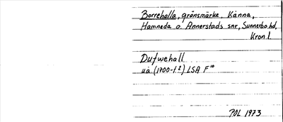 Bild på arkivkortet för arkivposten Borrehalla