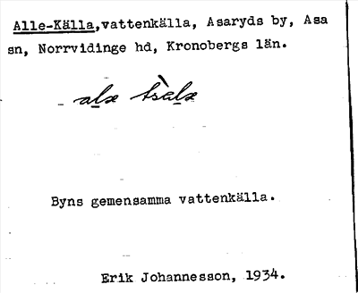 Bild på arkivkortet för arkivposten Alle-Källa