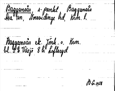 Bild på arkivkortet för arkivposten Baggansås