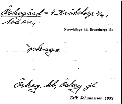 Bild på arkivkortet för arkivposten Östregård = 4 Kråketorp