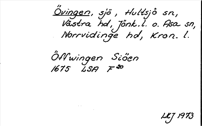 Bild på arkivkortet för arkivposten Övingen