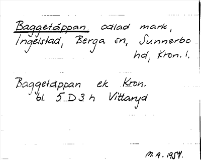 Bild på arkivkortet för arkivposten Baggetäppan