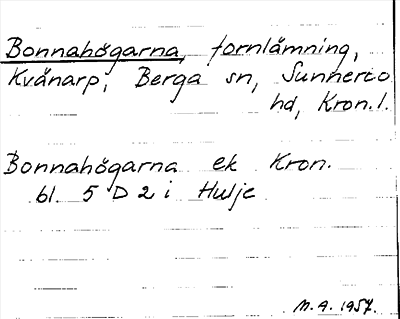 Bild på arkivkortet för arkivposten Bonnahögarna