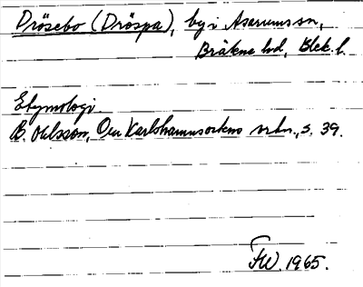 Bild på arkivkortet för arkivposten Drösebo (Dröspa)