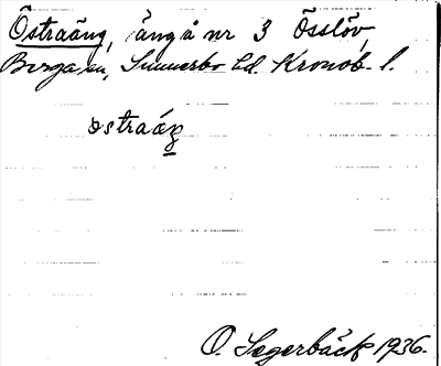 Bild på arkivkortet för arkivposten Östraäng