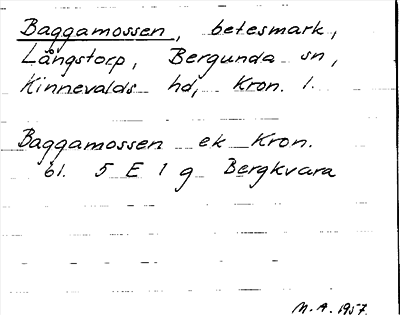 Bild på arkivkortet för arkivposten Baggamossen
