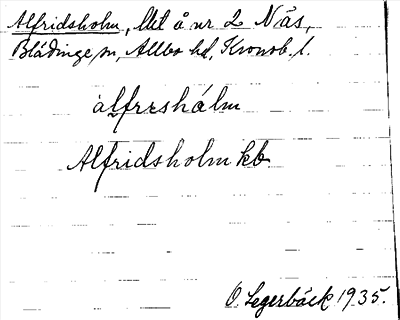 Bild på arkivkortet för arkivposten Alfridsholm