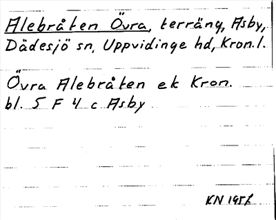 Bild på arkivkortet för arkivposten Alebråten Övra