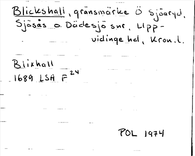 Bild på arkivkortet för arkivposten Blickshall