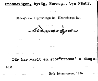 Bild på arkivkortet för arkivposten Brännevägen