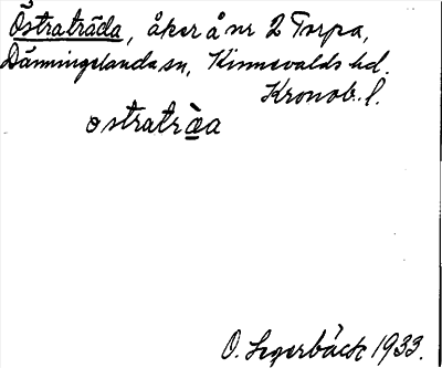 Bild på arkivkortet för arkivposten Östraträda