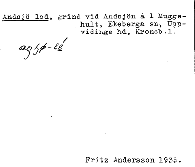 Bild på arkivkortet för arkivposten Andsjö led