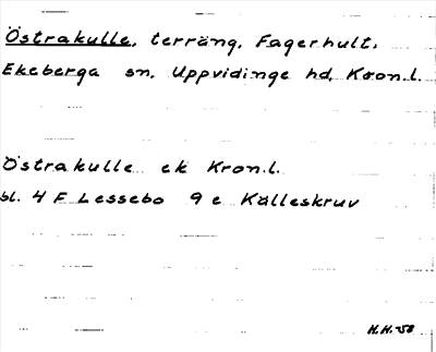 Bild på arkivkortet för arkivposten Östrakulle