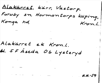 Bild på arkivkortet för arkivposten Alakärret