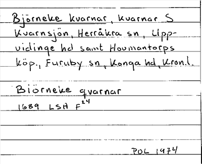 Bild på arkivkortet för arkivposten Björneke kvarnar
