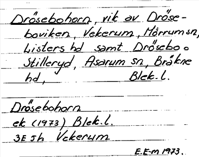 Bild på arkivkortet för arkivposten Drösebohorn