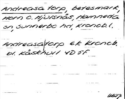 Bild på arkivkortet för arkivposten Andreasa torp