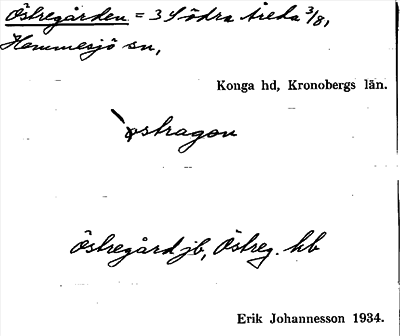 Bild på arkivkortet för arkivposten Östregården = 3 Södra Åreda