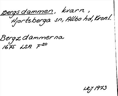 Bild på arkivkortet för arkivposten Bergsdammen