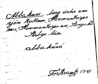 Bild på arkivkortet för arkivposten Abbakuse