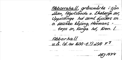 Bild på arkivkortet för arkivposten Abborrehall
