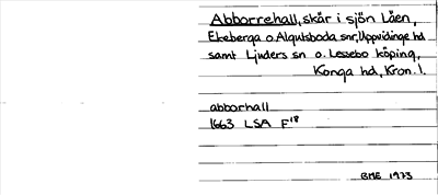 Bild på arkivkortet för arkivposten Abborrehall